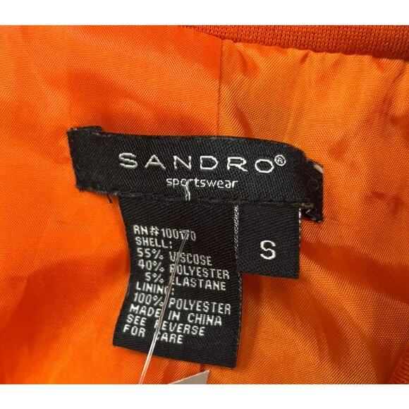 Sandro Sportswear Women's Orange Jacket Size S #59695 - Picture 3 of 3
